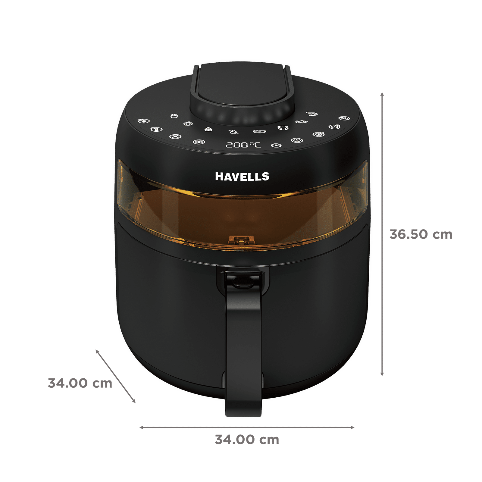 Buy HAVELLS Prolife Crystal 5L 1500 Watt Digital Air Fryer with 8